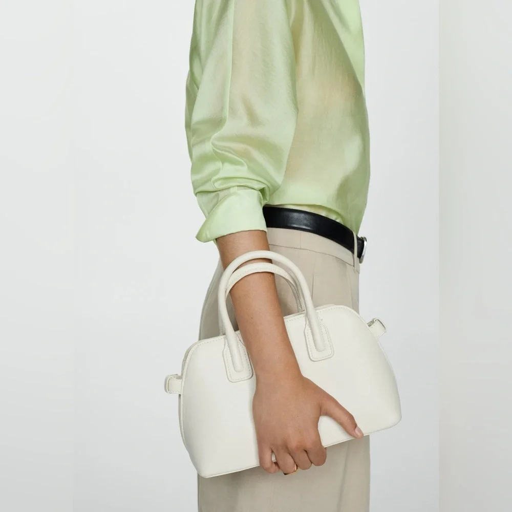 Mango satin lyocell light green shirt NWT - Picture 6 of 8